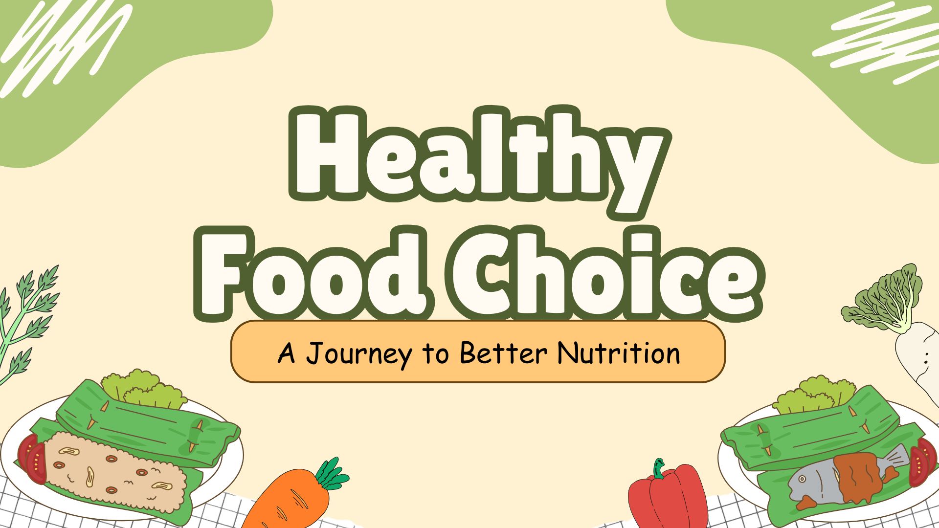 Green and Cream Playful Illustrative Health Talking Presentation